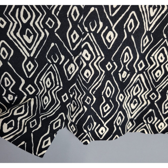 Chicos A-line Skirt Womens 1.5 US 10 Black Geometric Zip Aztec Boho Retro Mod - Picture 6 of 10